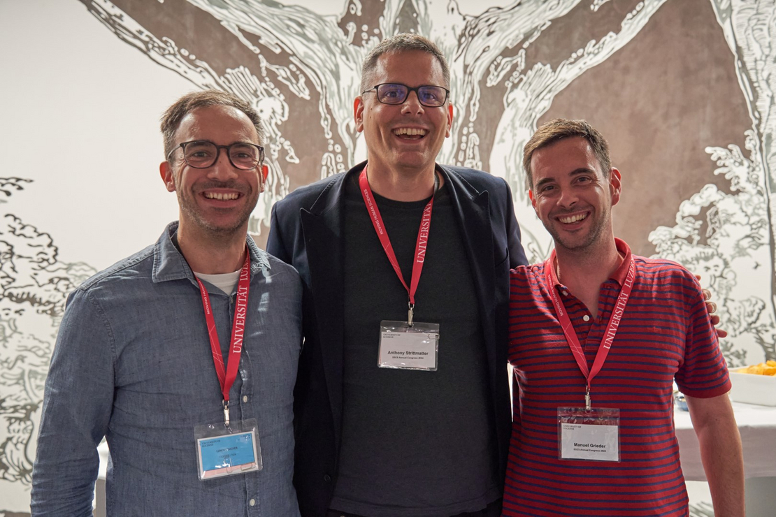 Porträtfoto von Prof. Dr. Michael Kurschilgen, Prof. Dr. Anthony Strittmatter, und Prof. Dr. Manuel Grieder